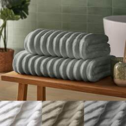 Silentnight Ribbed Cotton Bath Towels 2 Pack