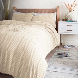 Cosmo Living Ivory Tufted Chevron Duvet Set - thumbnail 1