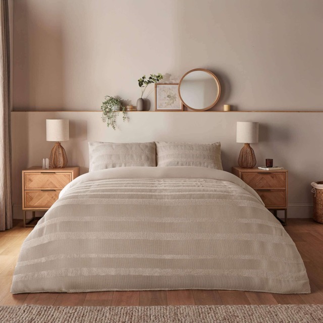 Silentnight Supersoft Textured Duvet Set - Natural - image 1