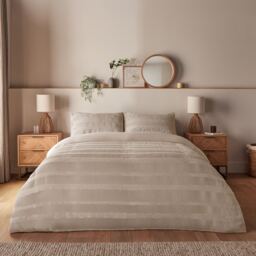 Silentnight Supersoft Textured Duvet Set - Natural - thumbnail 2