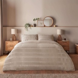 Silentnight Supersoft Textured Duvet Set - Natural - thumbnail 1