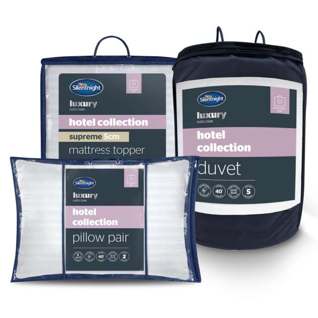Silentnight Hotel Collection 13.5 Tog Duvet, Mattress Topper and Pillow Pair Bundle - image 1