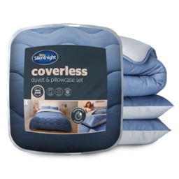 Silentnight Seersucker Coverless Duvet 10.5 Tog - Blue/Light Grey - thumbnail 2