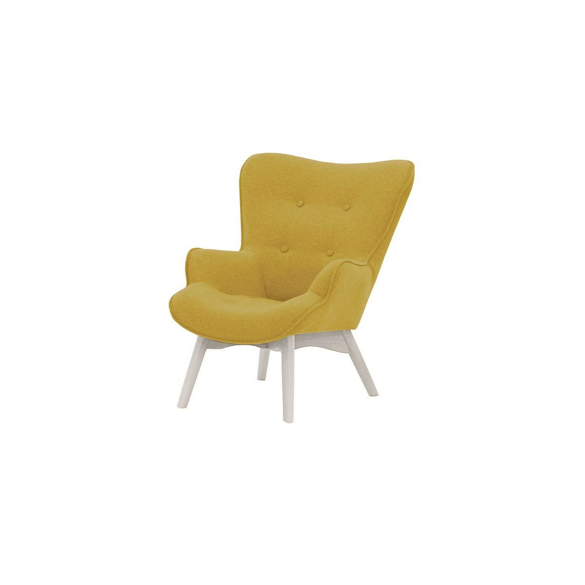 Ducon Mini Children's Wingback Chair, yellow, Leg colour: white - image 1