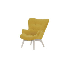 Ducon Mini Children's Wingback Chair, yellow, Leg colour: white