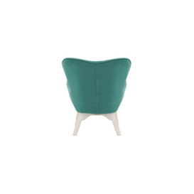 Ducon Mini Velvet Children's Wingback Chair, light blue, Leg colour: white - thumbnail 3