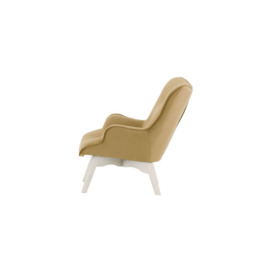 Ducon Mini Velvet Children's Wingback Chair, beige, Leg colour: white - thumbnail 3