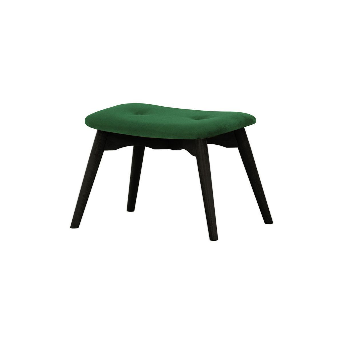Ducon Velvet Footstool, green, Leg colour: black - image 1