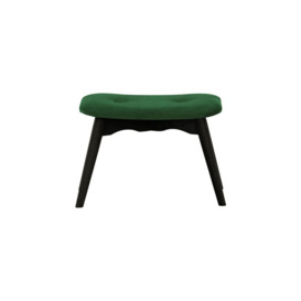 Ducon Velvet Footstool, green, Leg colour: black - thumbnail 2