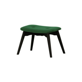 Ducon Velvet Footstool, green, Leg colour: black - thumbnail 1