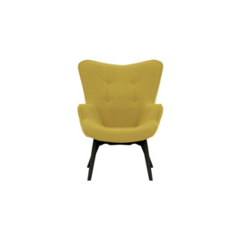 Ducon Wingback Chair, yellow, Leg colour: black - thumbnail 2