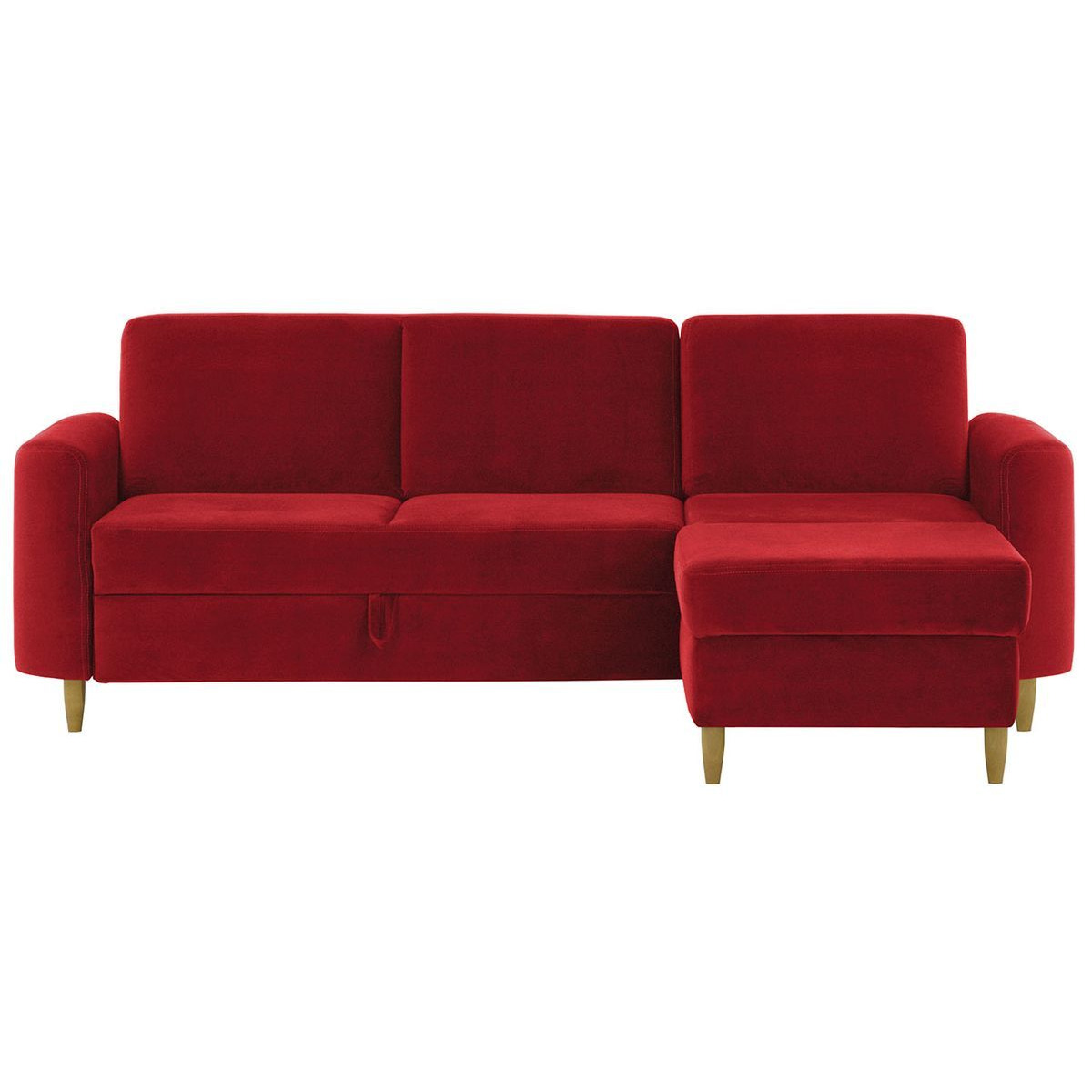 Elegance Corner Sofa Bed With Storage, dark red - image 1