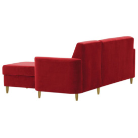 Elegance Corner Sofa Bed With Storage, dark red - thumbnail 2