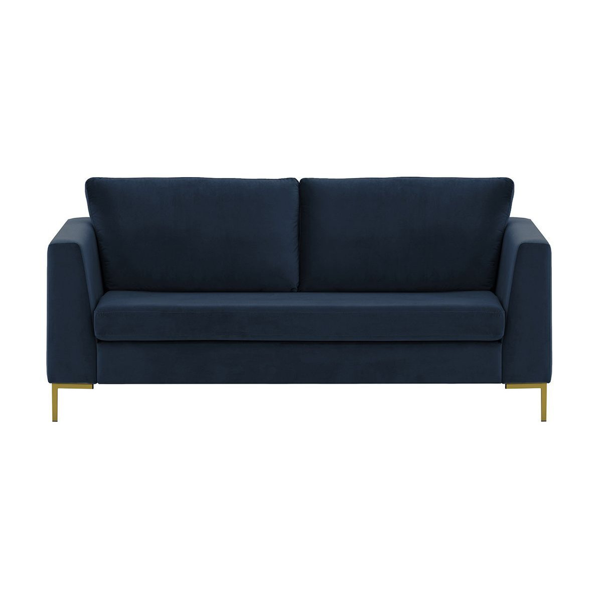 Gosena 2,5 Seater Sofa, blue, Leg colour: gold metal - image 1