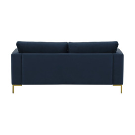 Gosena 2,5 Seater Sofa, blue, Leg colour: gold metal - thumbnail 3