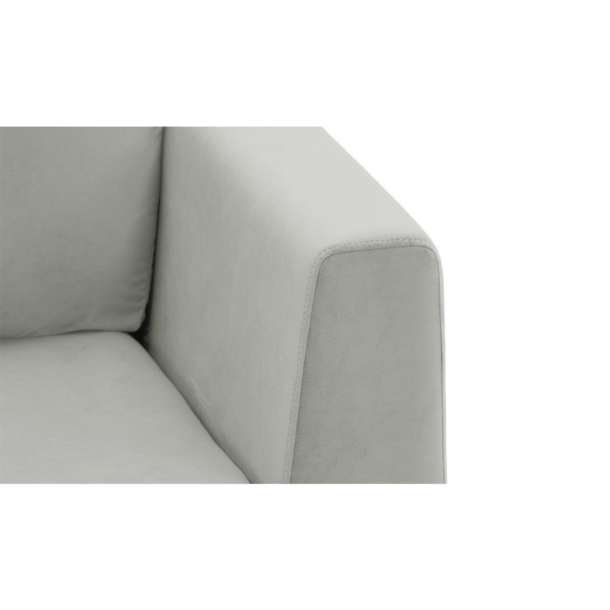 Gosena Right Hand Corner Sofa, silver, Leg colour: chrome metal - image 1