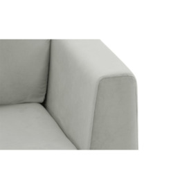 Gosena Right Hand Corner Sofa, silver, Leg colour: chrome metal - thumbnail 1
