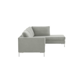 Gosena Right Hand Corner Sofa, silver, Leg colour: chrome metal - thumbnail 3