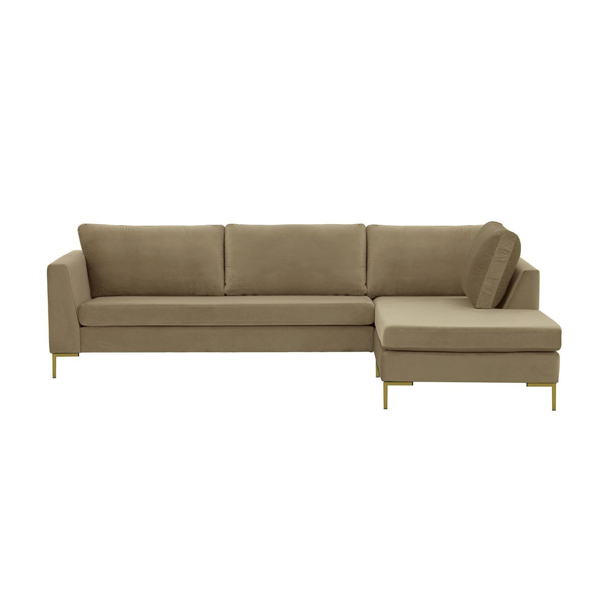 Gosena Right Hand Corner Sofa, mink, Leg colour: gold metal - image 1