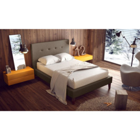 Inspire Upholstered Bed Frame, light brown - thumbnail 2