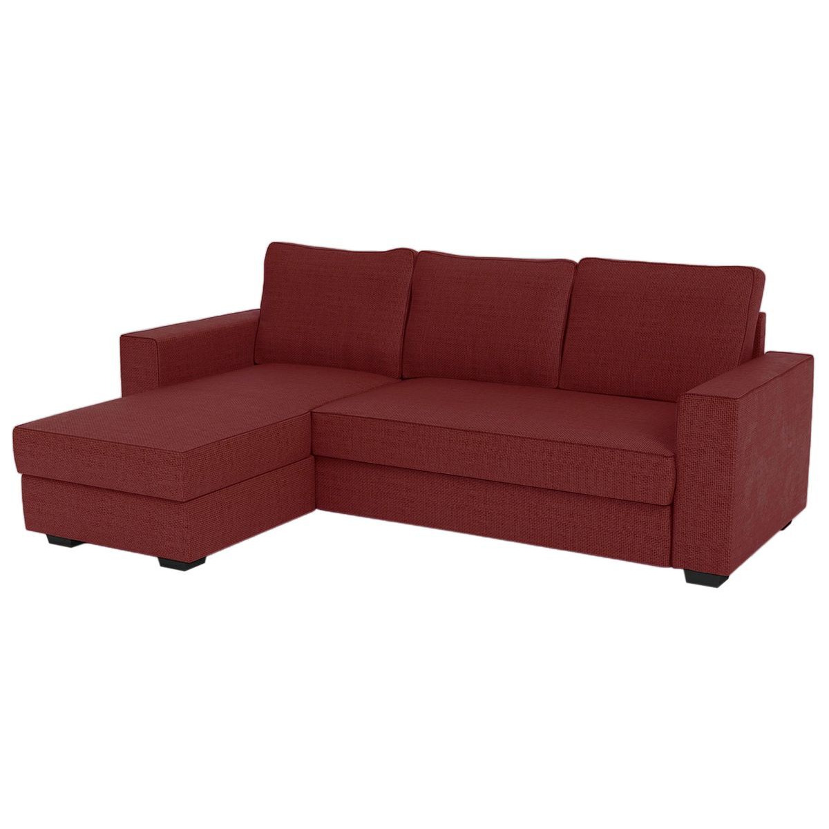 Milan Corner Sofa Bed With Storage, red - image 1