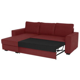 Milan Corner Sofa Bed With Storage, red - thumbnail 2
