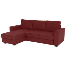 Milan Corner Sofa Bed With Storage, red - thumbnail 1