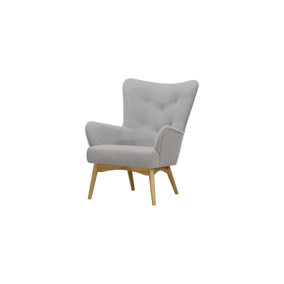 Savano Wingback Chair, light grey, Leg colour: like oak - image 1