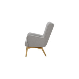 Savano Wingback Chair, light grey, Leg colour: like oak - thumbnail 3