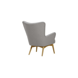 Savano Wingback Chair, light grey, Leg colour: like oak - thumbnail 2