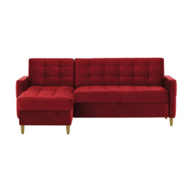 Velocity Universal Corner Sofa Bed With Storage, dark red - thumbnail 1