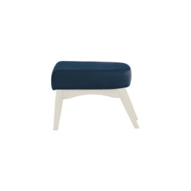 Hollis Footstool, blue, Leg colour: white - thumbnail 3