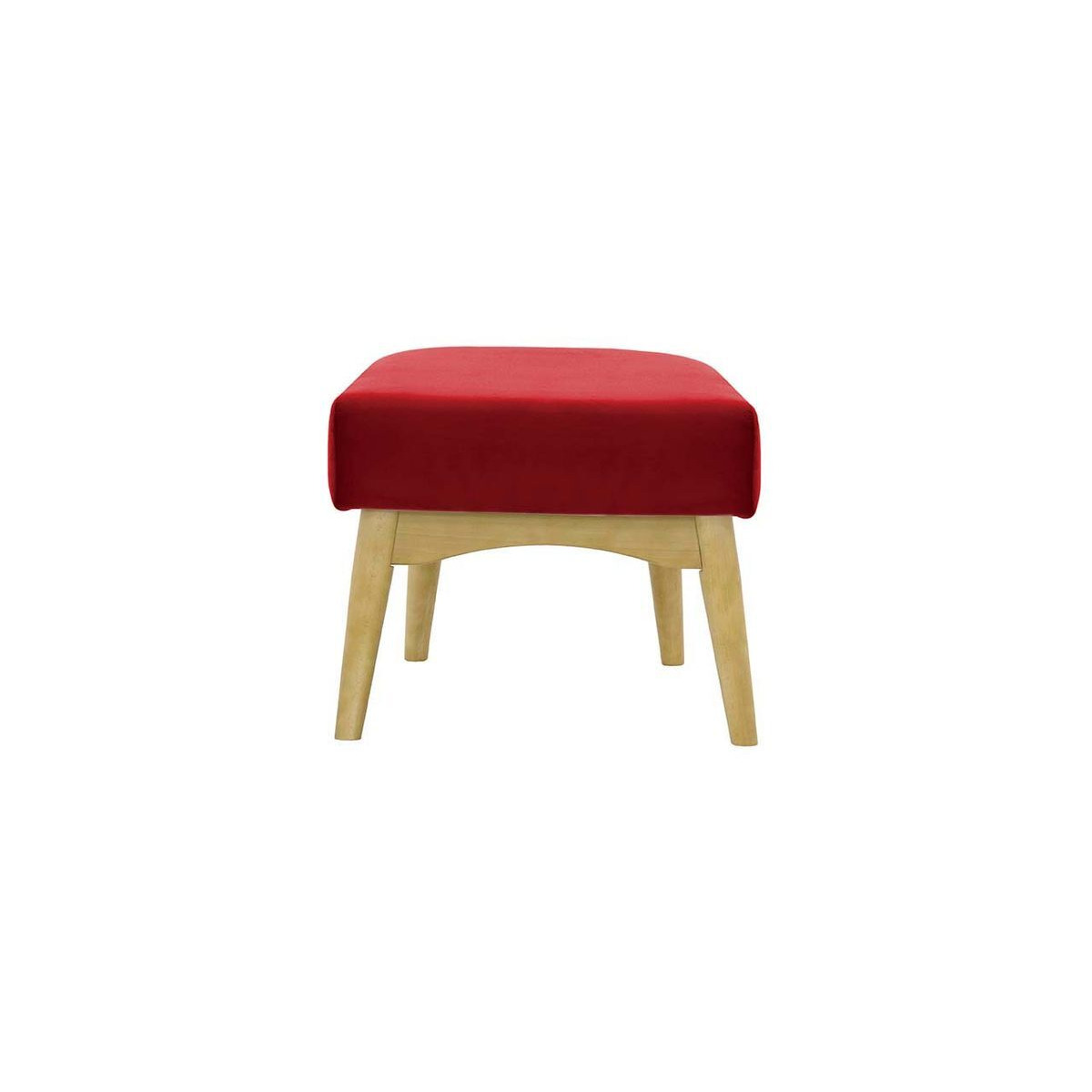 Hollis Footstool, dark red, Leg colour: like oak - image 1
