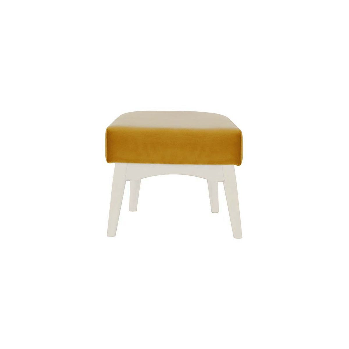 Hollis Footstool, mustard, Leg colour: white - image 1