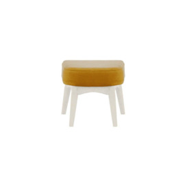 Hollis Footstool, mustard, Leg colour: white - thumbnail 2