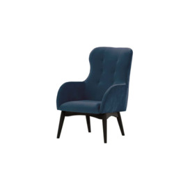 Hollis Wingback Chair, blue, Leg colour: black - thumbnail 1
