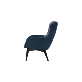 Hollis Wingback Chair, blue, Leg colour: black - thumbnail 3