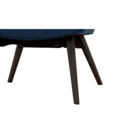 Ducon Velvet Wingback Chair With Stitching, blue, Leg colour: black - thumbnail 3