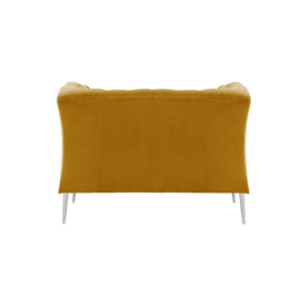 Chesterfield Modern Armchair, mustard, Leg colour: chrome metal - thumbnail 2