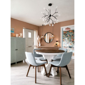 Giza Dining Chair Beech, pastel pink, Leg colour: like oak - thumbnail 2