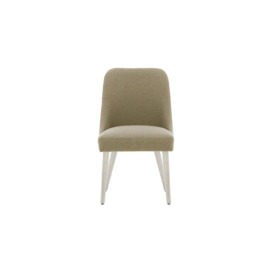 Albion Dining Chair, beige, Leg colour: white - thumbnail 3