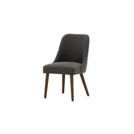 Albion Dining Chair, dark grey, Leg colour: dark oak - thumbnail 1