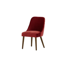 Albion Dining Chair with Stitching, dark red, Leg colour: dark oak