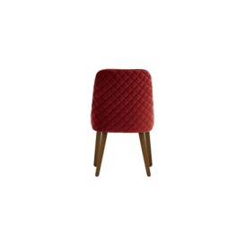 Albion Dining Chair with Stitching, dark red, Leg colour: dark oak - thumbnail 2