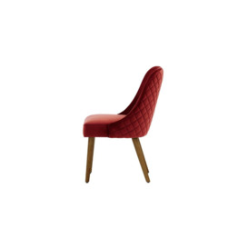 Albion Dining Chair with Stitching, dark red, Leg colour: dark oak - thumbnail 3