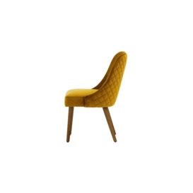 Albion Dining Chair with Stitching, mustard, Leg colour: dark oak - thumbnail 3