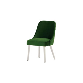 Albion Dining Chair with Stitching, dark green, Leg colour: white