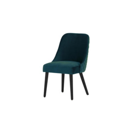 Albion Dining Chair with Stitching, blue, Leg colour: black