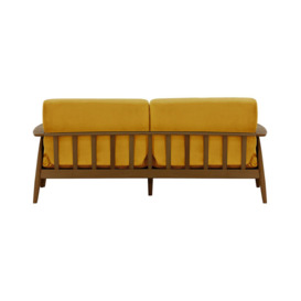 Demure 3 Seater Sofa, mustard, Leg colour: dark oak - thumbnail 2