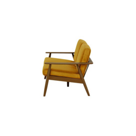 Demure 3 Seater Sofa, mustard, Leg colour: dark oak - thumbnail 3